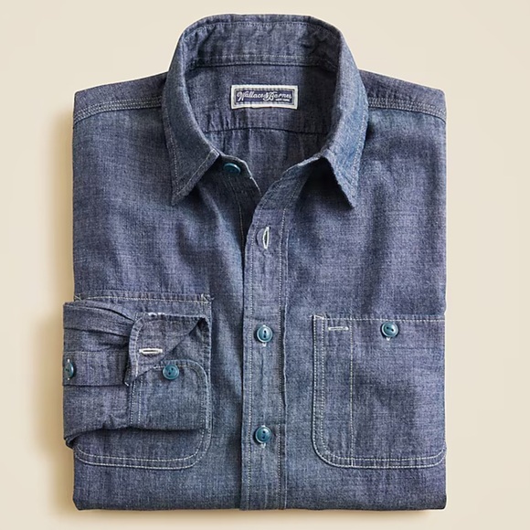 NWT Wallace & Barnes Japanese Selvedge Chambray Workshirt Size Small - Picture 12 of 12